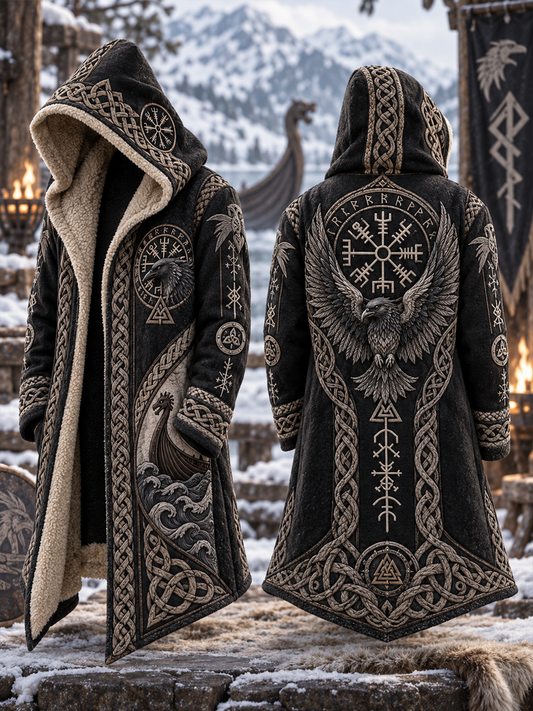 Herrtröja med vikingamönster och fleecefoder