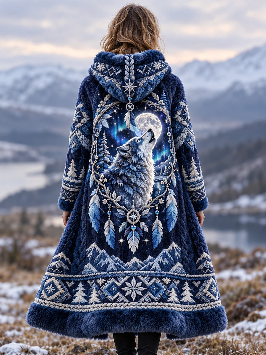 Dams jacka i nordiskt djurdesign, flanell
