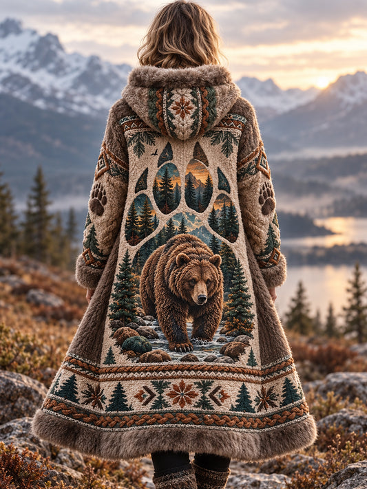 Dams jacka i nordiskt djurdesign, flanell