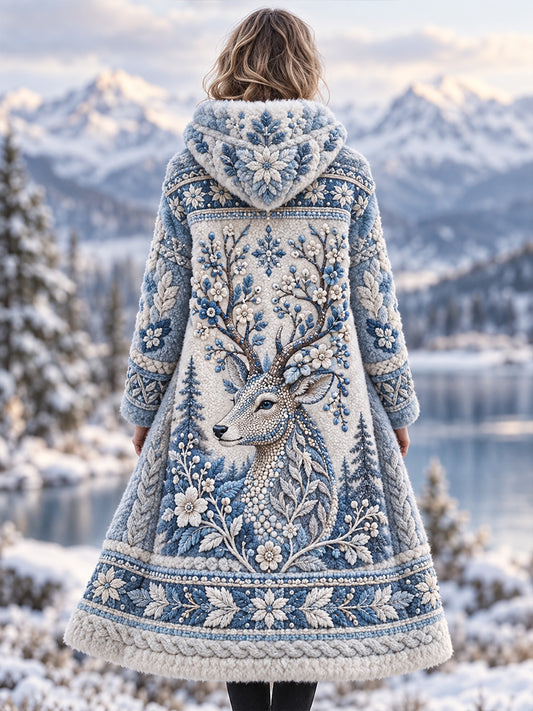 Dams jacka i nordiskt djurdesign, flanell
