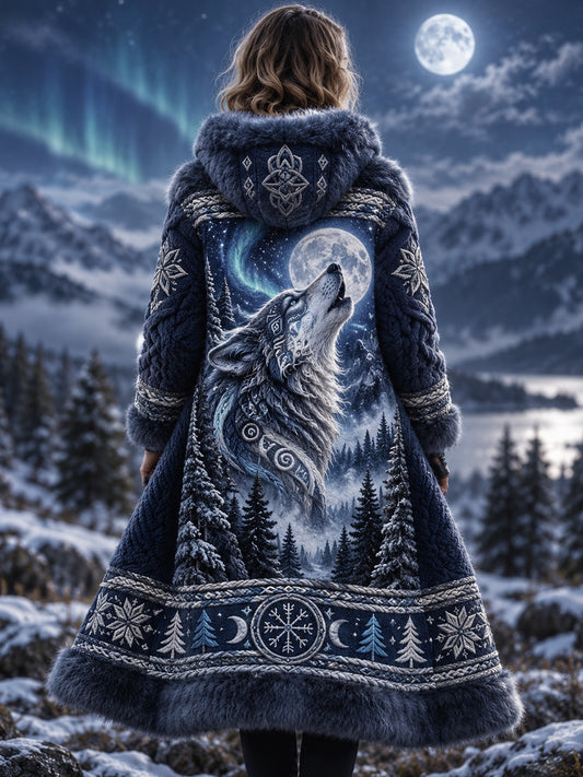 Dams jacka i nordiskt djurdesign, flanell