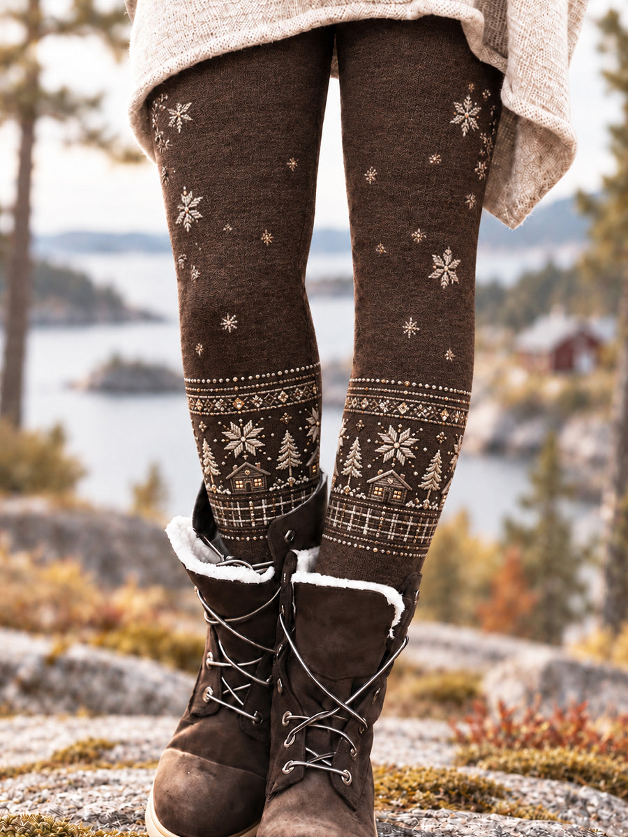 Damer Retro Nordisk Stil “Aurora” Leggings