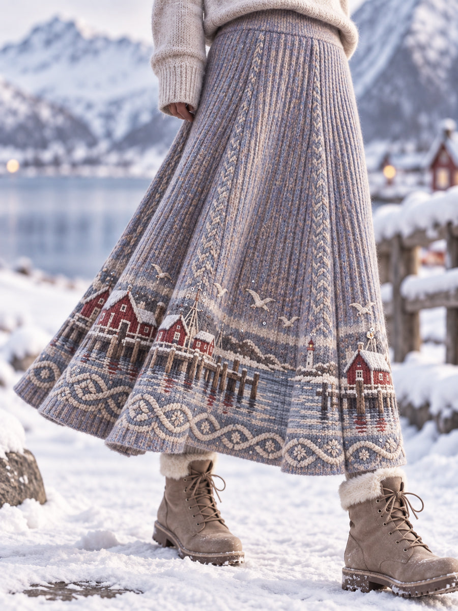 Dams kjol i klassisk nordisk östil, A-linjeformad