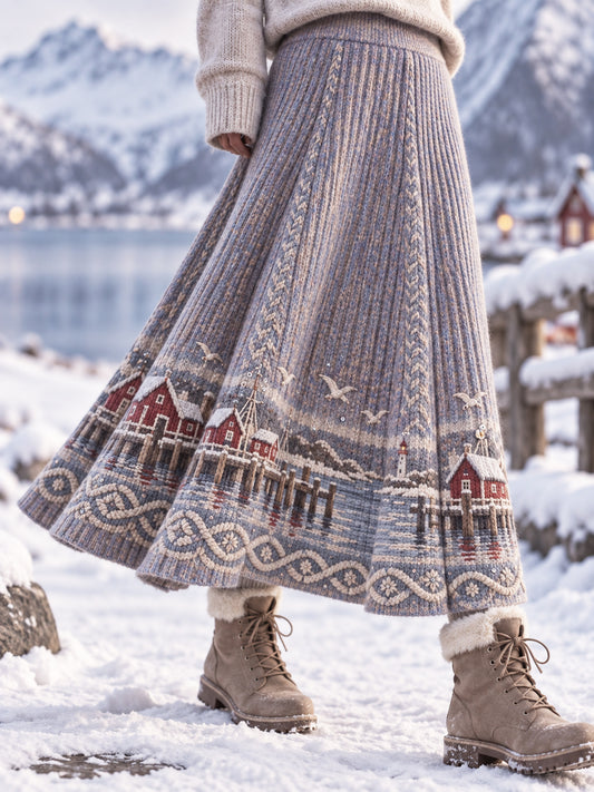 Dams kjol i klassisk nordisk östil, A-linjeformad