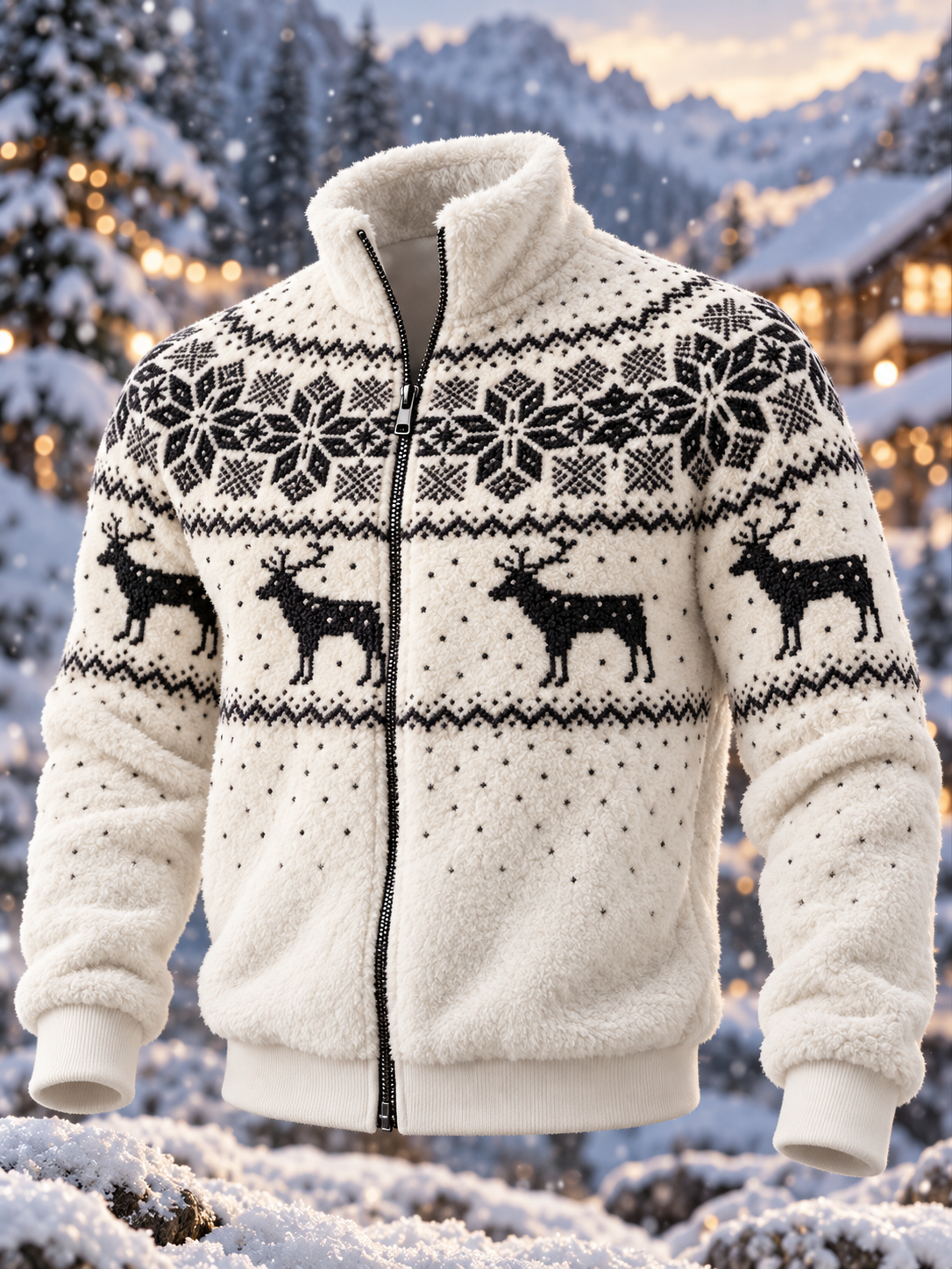 Herrens jul Norska tröja mönster Flannel Jacka