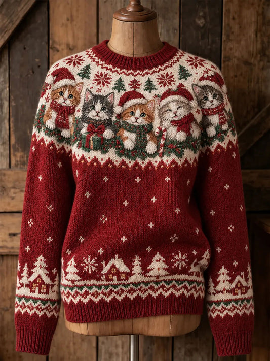 Kvinnors jul hattkat tröjar