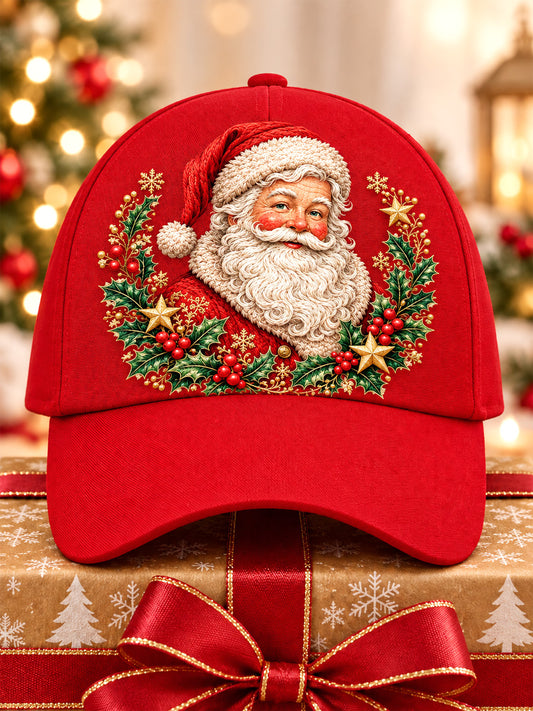 Unisex jultomteprint avslappnad hatt