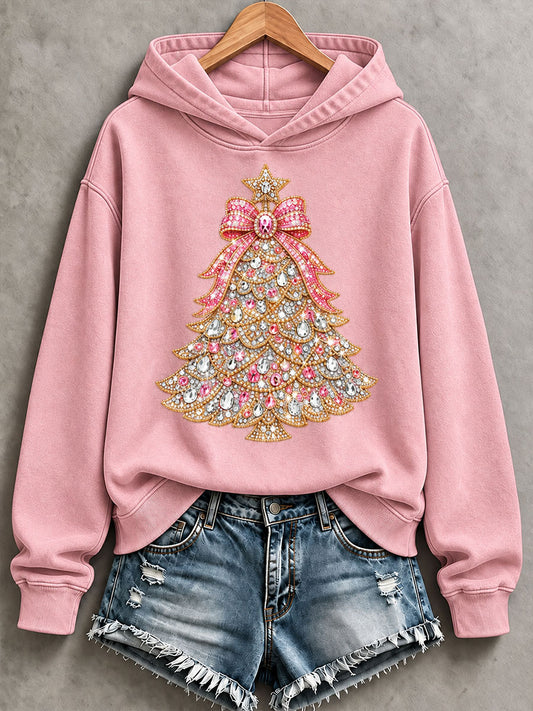 Kvinnors julgran Print Sweatshirt