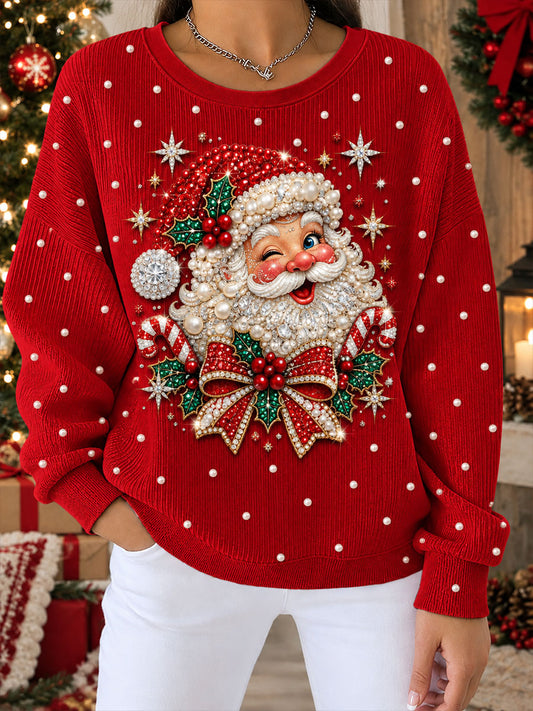 Kvinnors jultomte Print Sweatshirt
