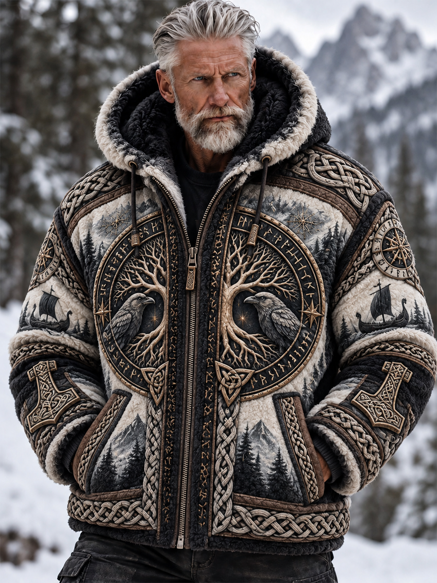 Mäns vikinga kultur Flanell Jacka