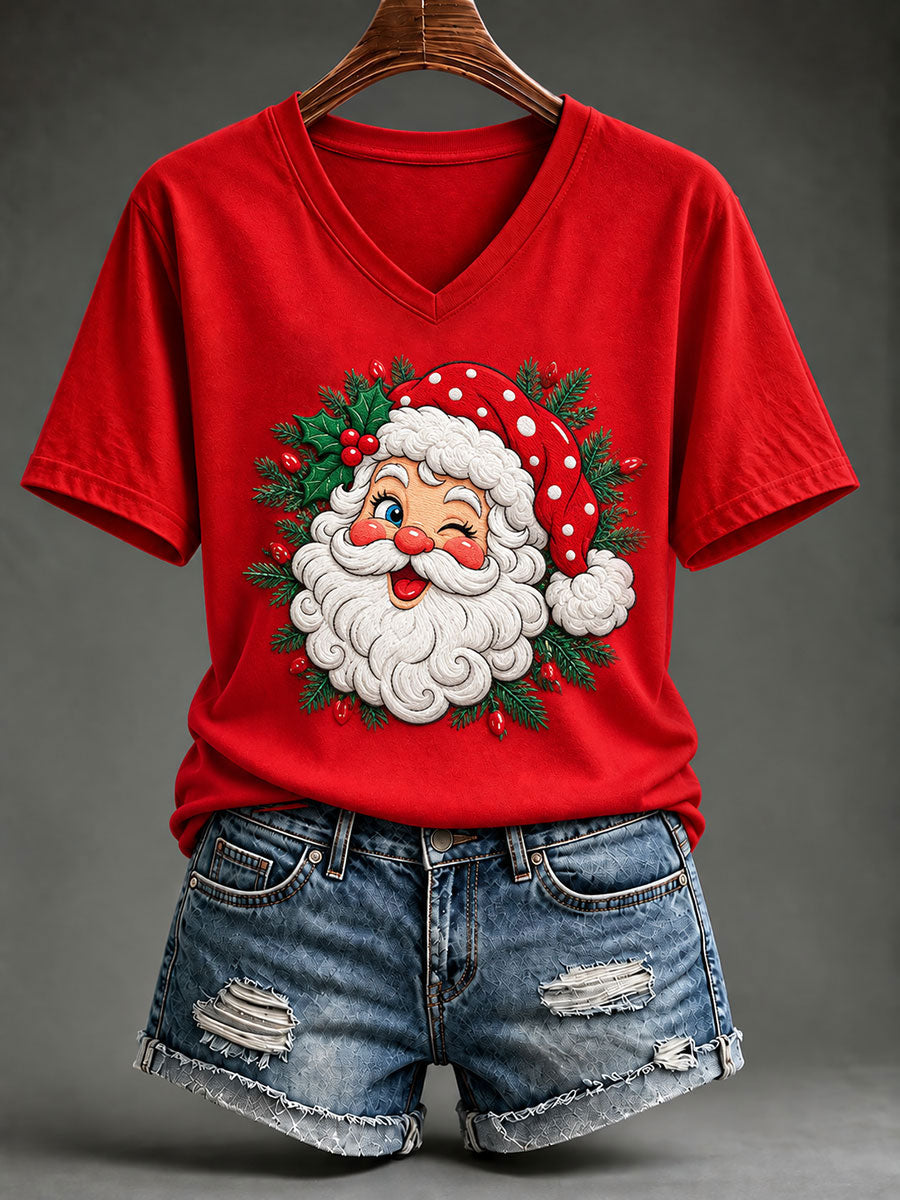 Kvinnors jul jultomten kortärmad t-shirt