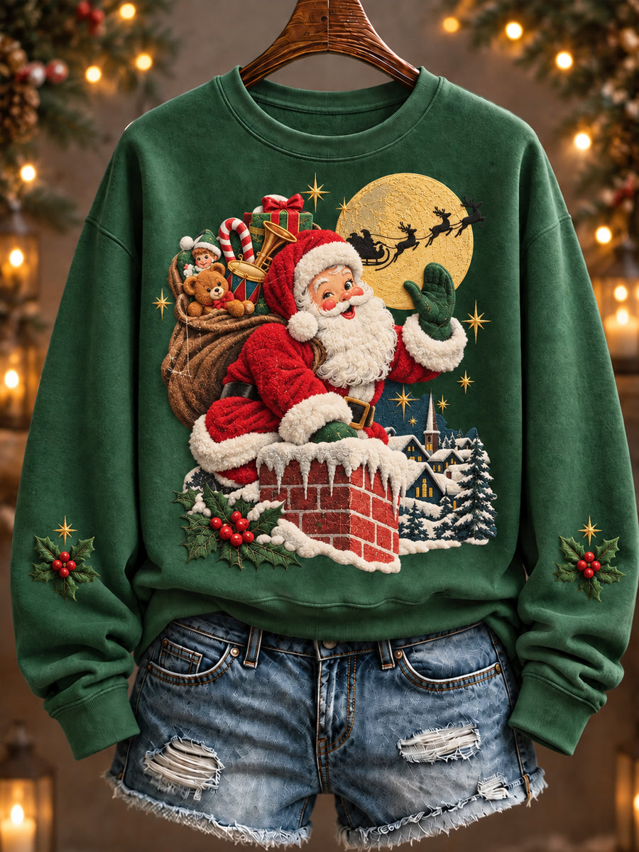 Damtröja med julmotiv – Jultomten – Normal passform