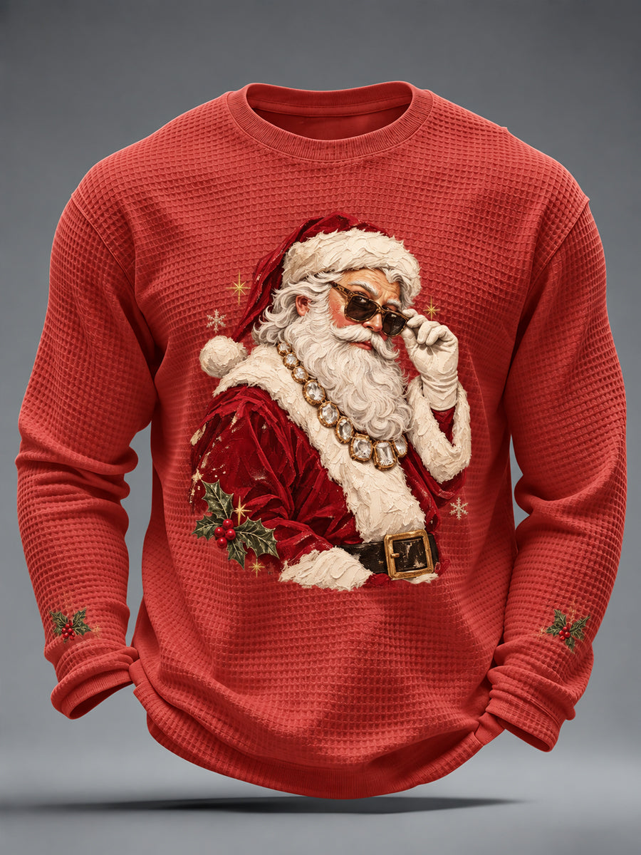 Herrkläder Julklappskläder konst vafel långärmad t-shirt