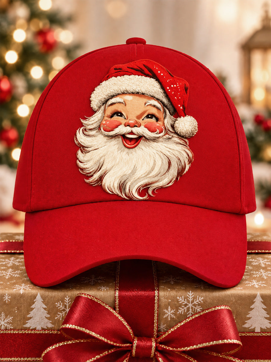 Unisex Christmas Santa Print hatt