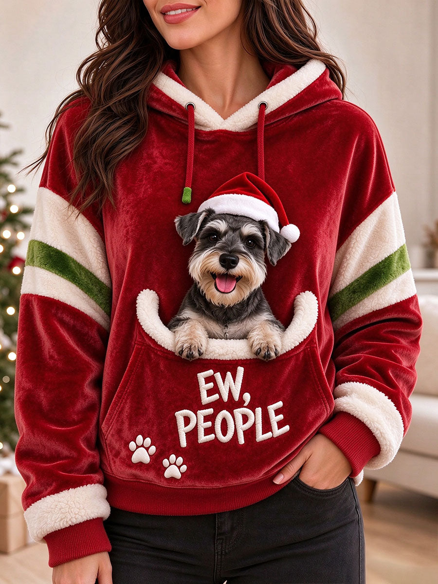 Kvinnors söta Schnauzer Hoodie.