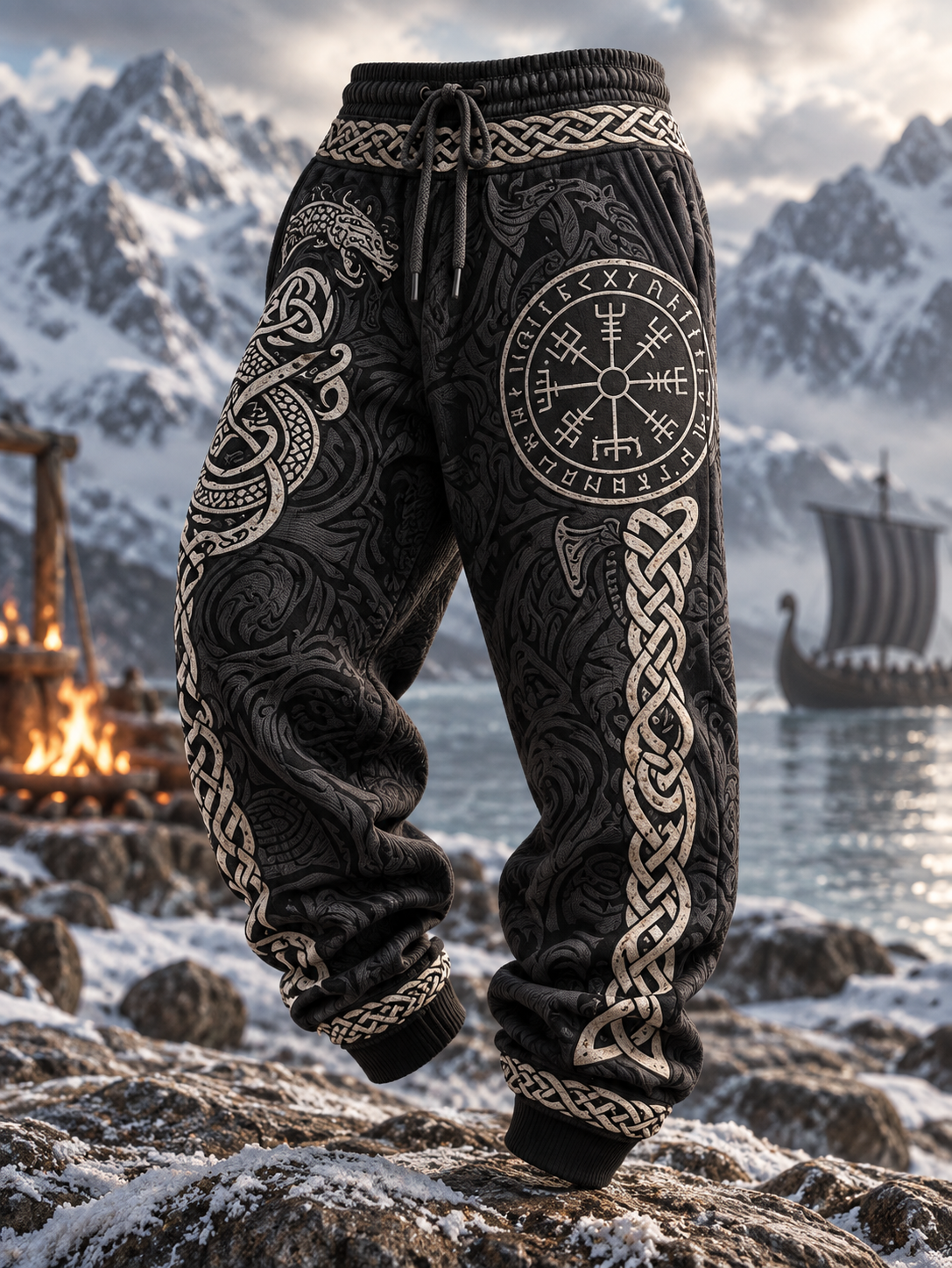 Herrens Retro Viking Vegvisier Varg byxor