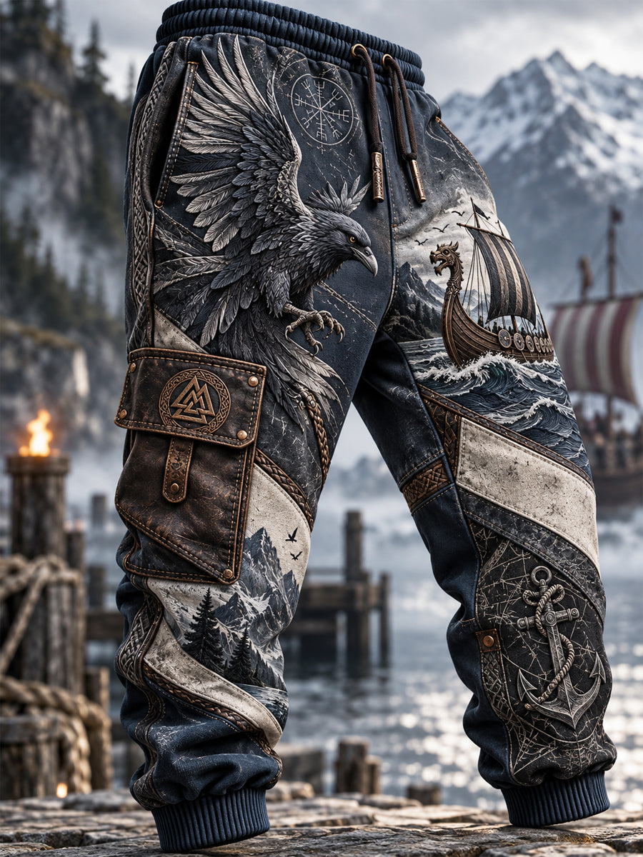 Vikingartig fritidströja och byxor för män