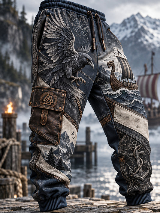 Vikingartig fritidströja och byxor för män