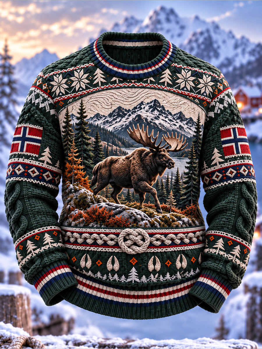 Herrtröja med norskt jaktmönster, imitation